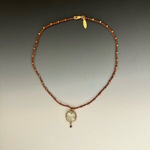SKM waxed cord prasiolite gold vermeil necklace